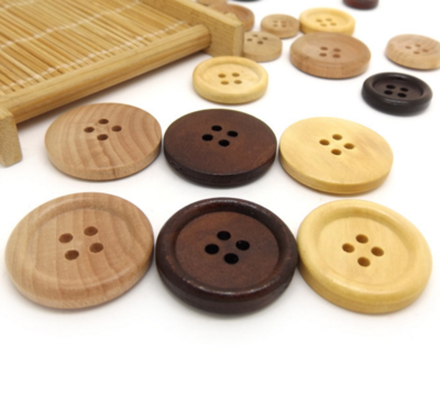 天然環(huán)保木頭紐扣 深咖啡色四眼細(xì)邊大衣紐扣的市場(chǎng)介紹
